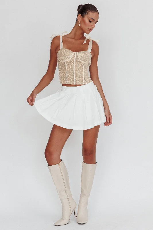 Rori Pleated Skirt Off White