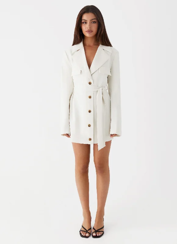 Safia Blazer Mini Dress - White