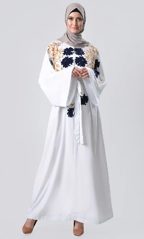 Sapphire Floral Embroidered Abaya