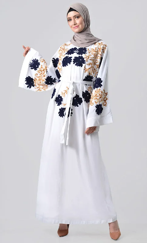 Sapphire Floral Embroidered Abaya