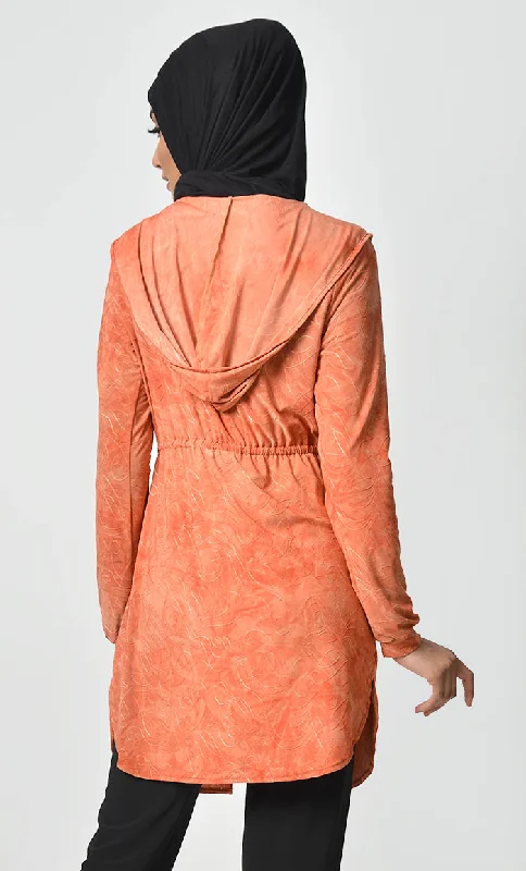 Self Thread Designed Shrug-Orange