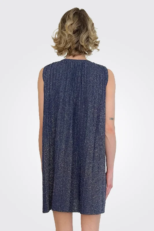 Short Dress - Metallic Navy