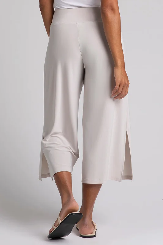 Side Slit Wide Capri | Cashew