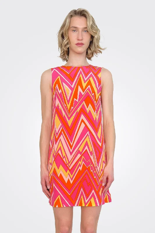 Silk Retro Dress - Pink