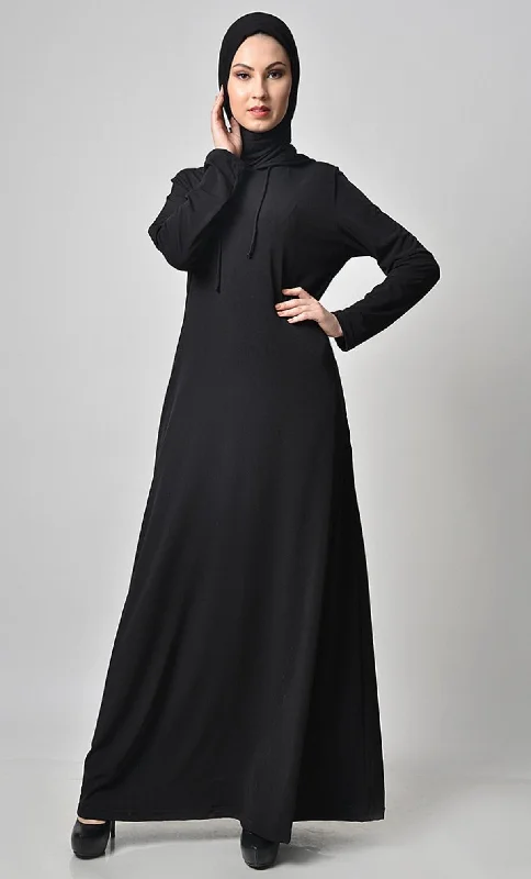 Solid  Hooded Everyday Abaya