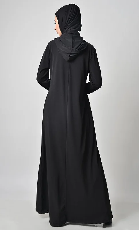 Solid  Hooded Everyday Abaya