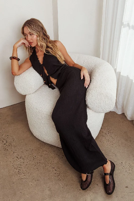 Sonorous Knit Maxi Skirt Black