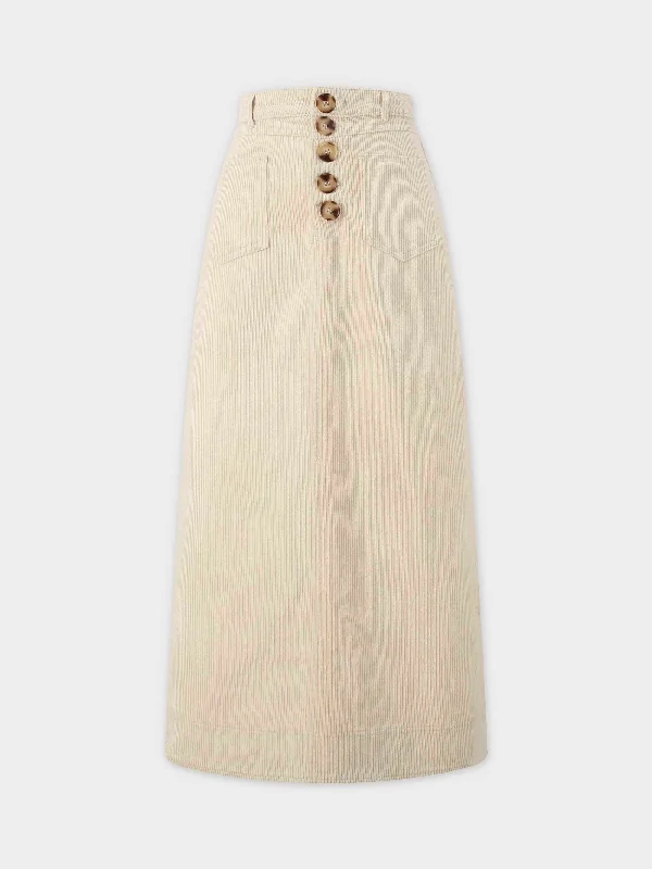 Straight Pocket Skirt-Ivory