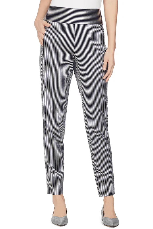 Stripe Sateen Trouser (Silver Stripe)