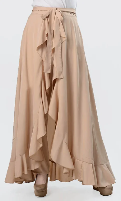 The Ruffle Fall Everyday Skirt-Sand