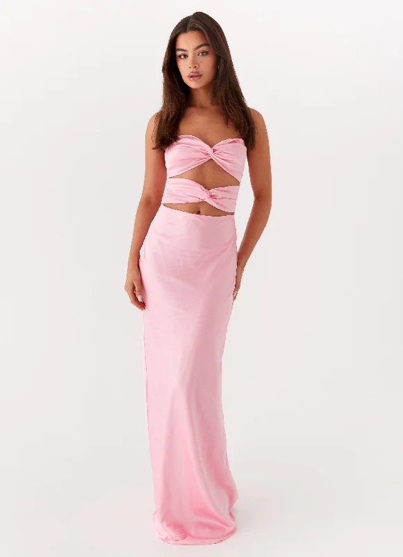 Tianna Strapless Maxi Dress - Pink