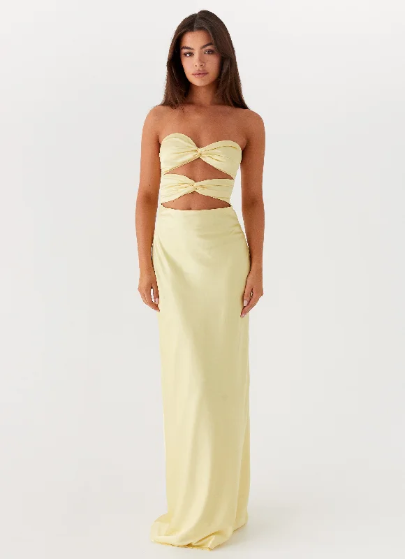 Tianna Strapless Maxi Dress - Yellow