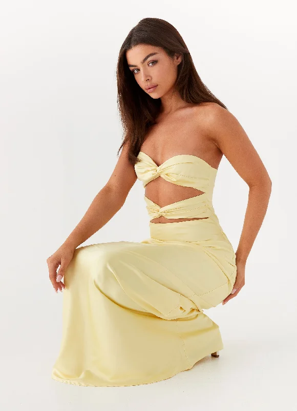 Tianna Strapless Maxi Dress - Yellow