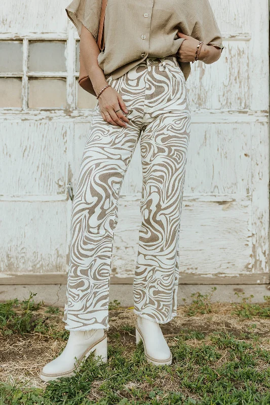 Time Capsule Pants-Taupe Multi