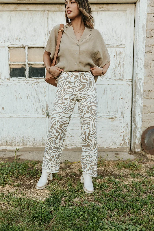 Time Capsule Pants-Taupe Multi