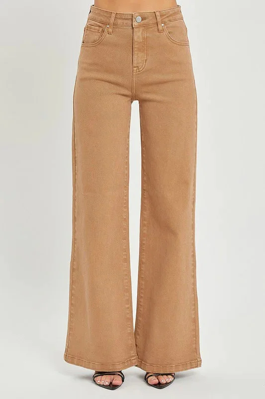 Tummy Control Wide Leg Cocoa Jeans