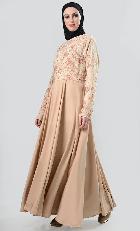 Turkish Style Ancient Everyday Abaya-Sand