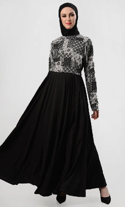 Turkish Style Mix-Up Everyday Abaya-Black