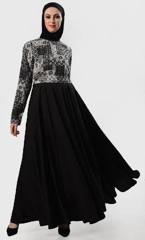 Turkish Style Mix-Up Everyday Abaya-Black