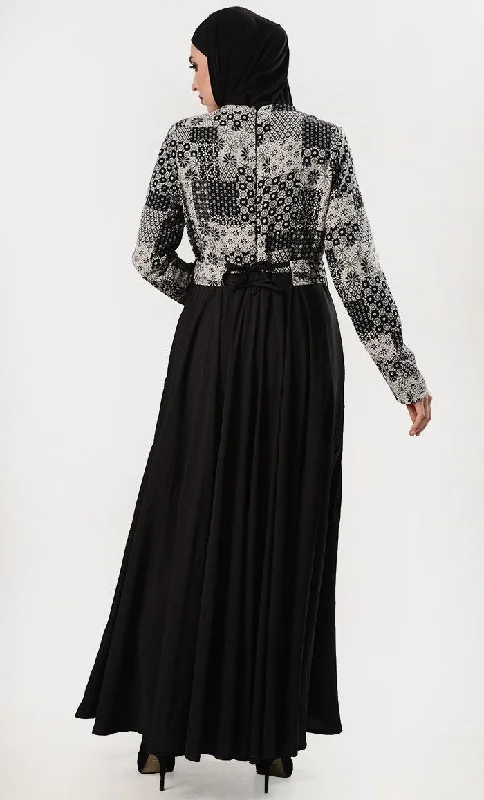 Turkish Style Mix-Up Everyday Abaya-Black