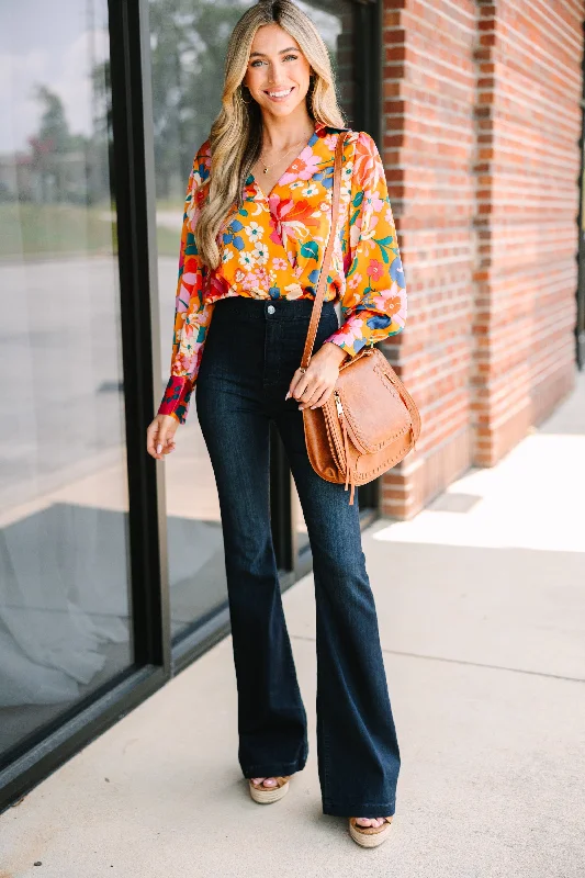 In Your Dreams Rust Floral Bodysuit