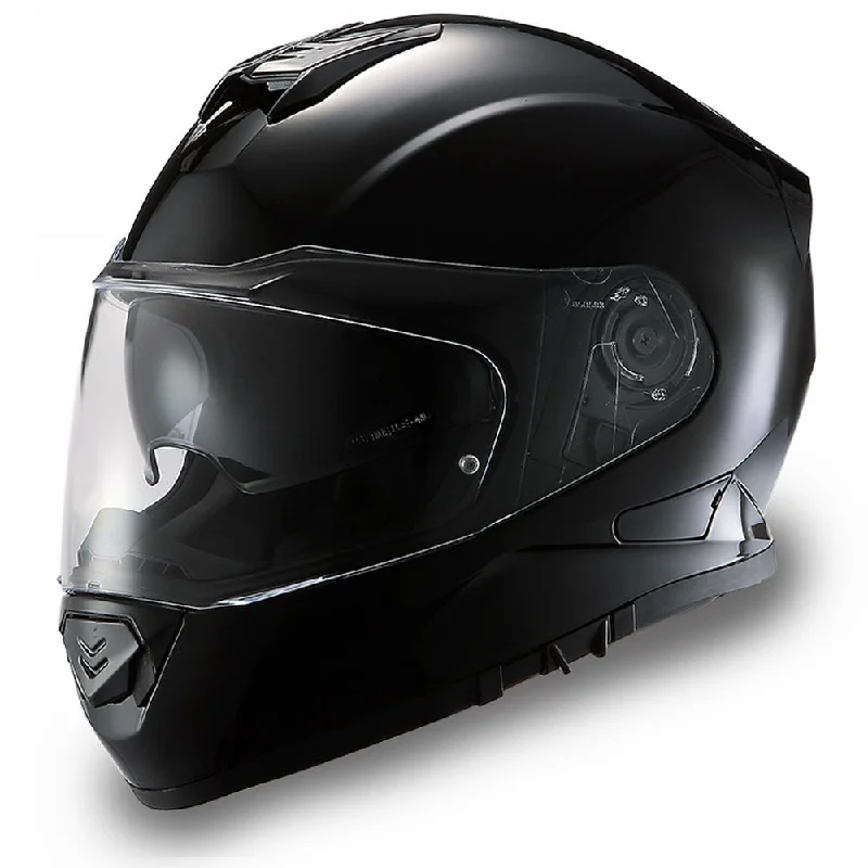 Close Out Daytona Helmets DE1-A ‘Detour’ Hi-Gloss Black Full-Face Helmet with Drop Down Shield