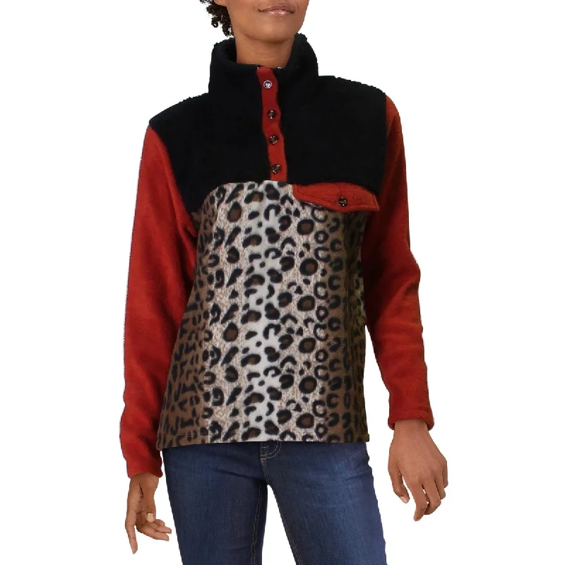 DONNI. Womens Animal Print Lightweight Fleece Jacket