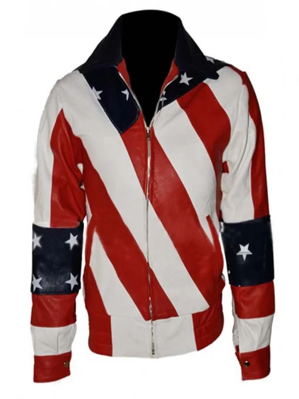 Independence Day Women American Flag Leather Jacket