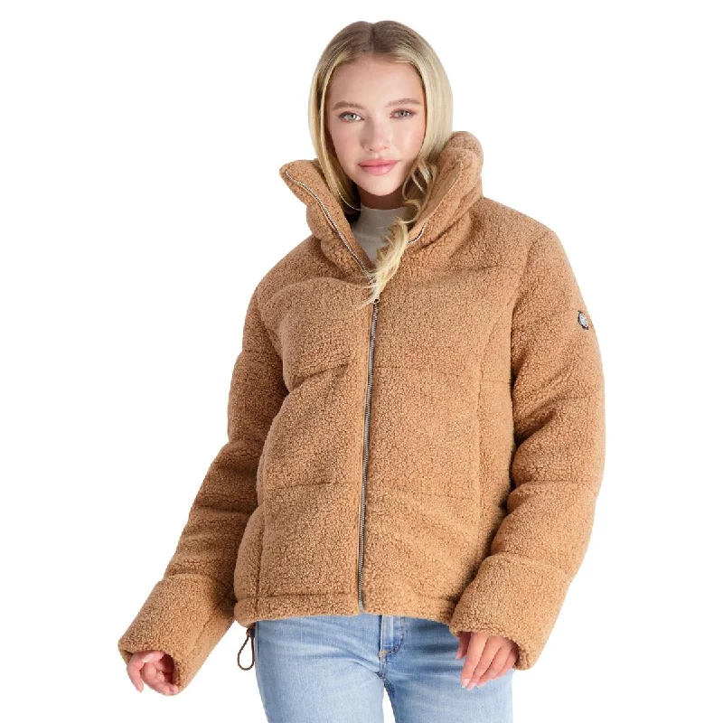 Jessica Simpson Womens Sherpa Quilted Puffer Jacket