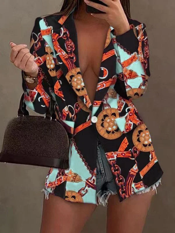 FZ Women's sexy printed small suit jacket