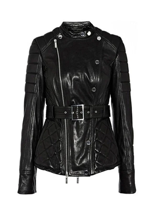 Women Black Quilted Leather Jacket